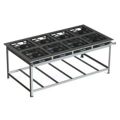 Fogão Industrial Inox 30x30 P7 8 Bocas Baixa Pressão 8 QS JS Martins - JL Colombo