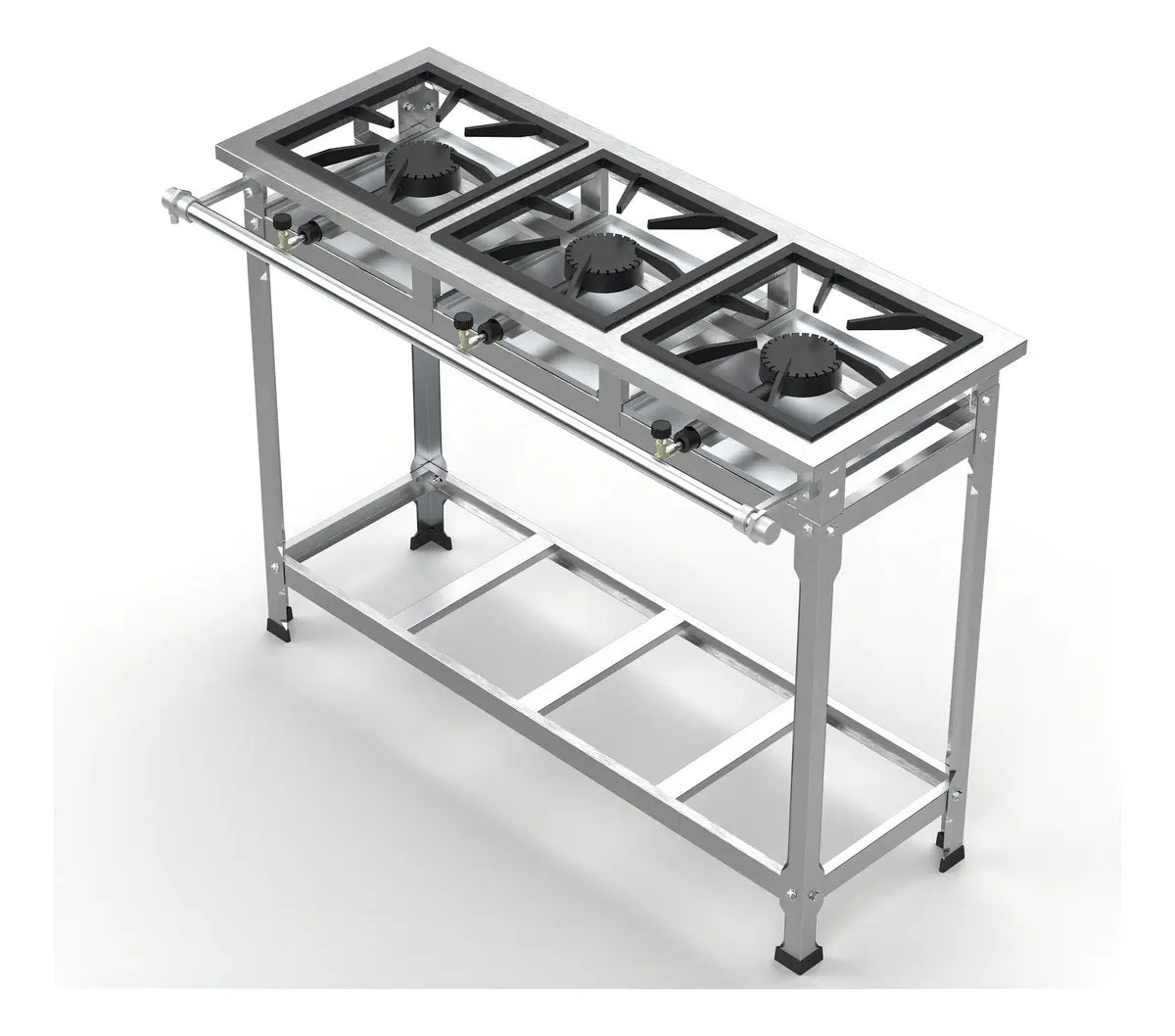 Fogão 3 bocas duplas 30x30 Baixa Pressão P5 - Inox