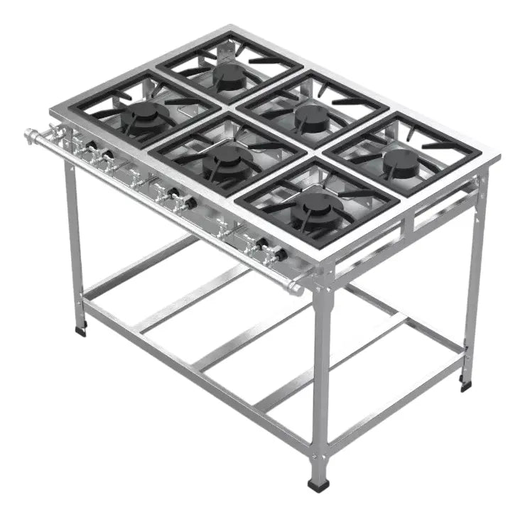 Fogão 6 Bocas 3 duplas 30x30 Baixa Pressão P5 - Inox