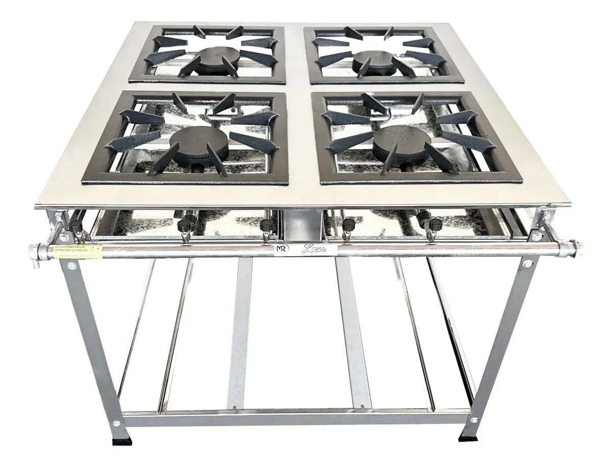 Fogão 4 bocas 2 duplas 40 x40 Baixa Pressão P7 - Inox