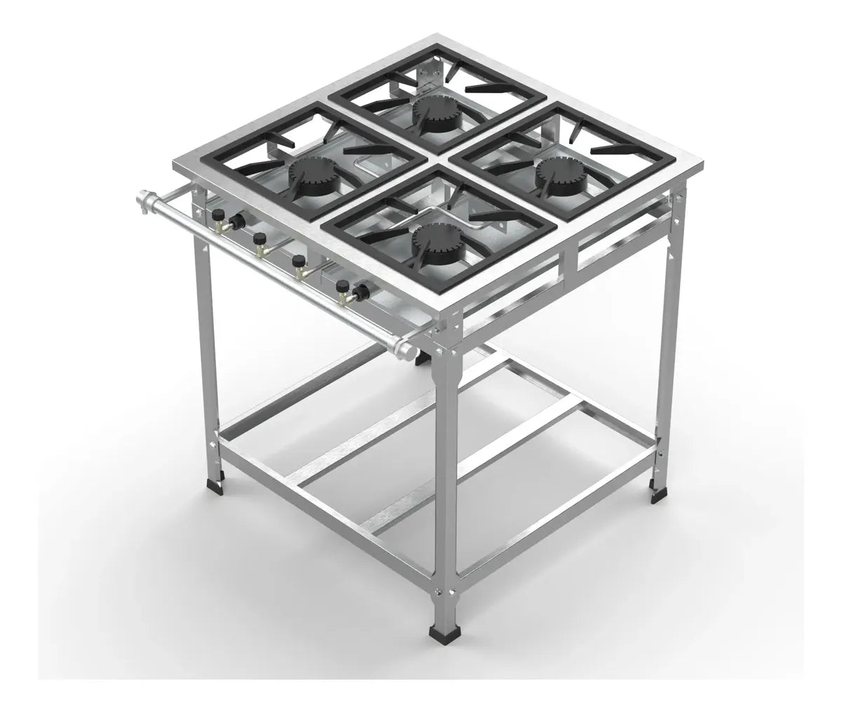 Fogão 4 Bocas 2 duplas 30x30 Baixa Pressão P5 - Inox