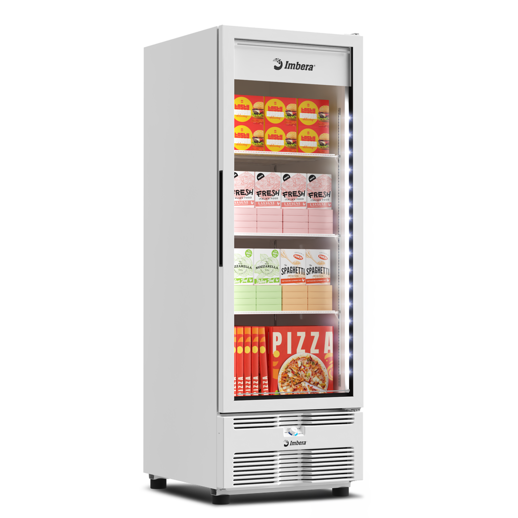 Congelador Vertical FULLWHITE Porta de Vidro 576 litros