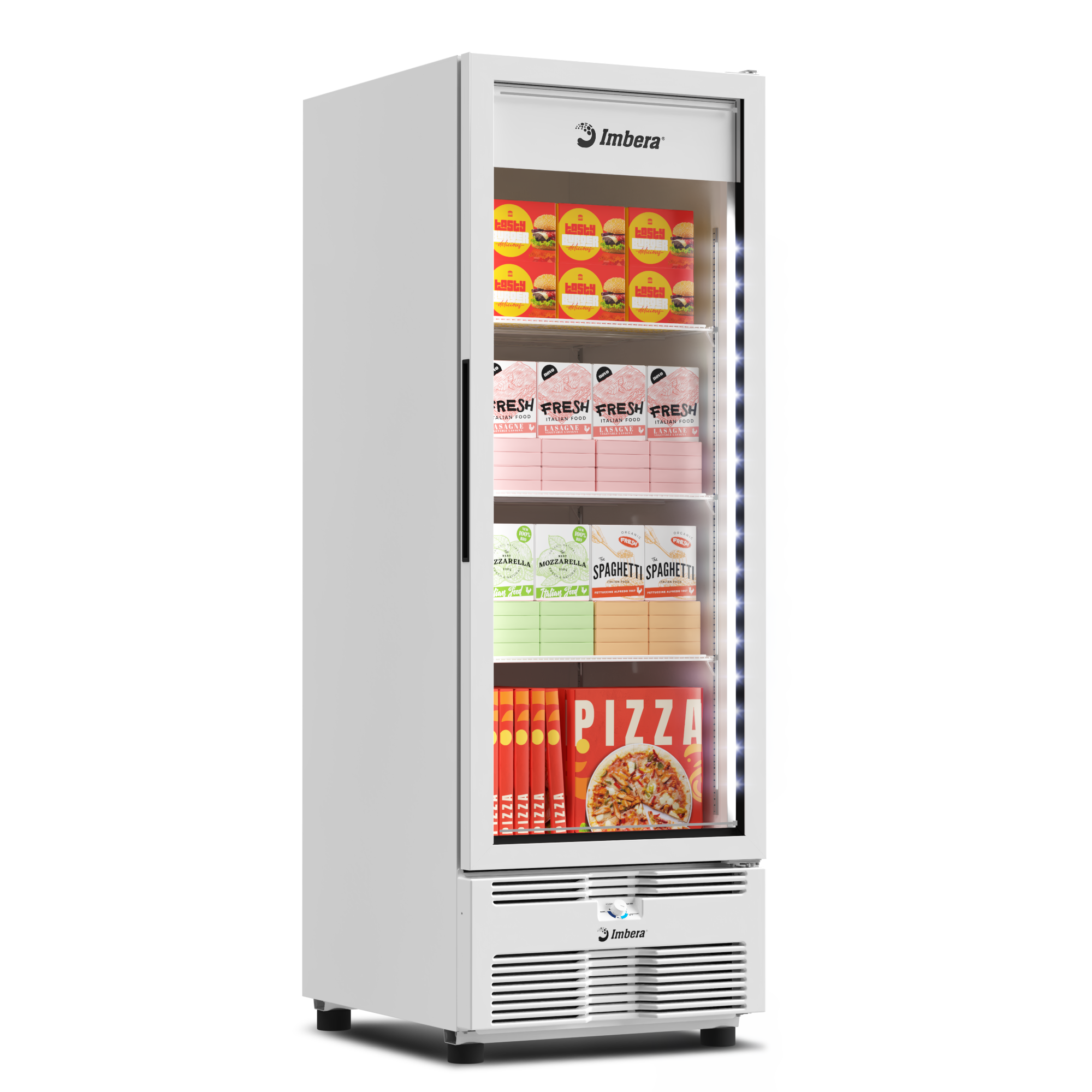 Congelador Vertical FULLWHITE Porta de Vidro 576 litros