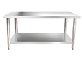 MESA INTEIRA INOX COM PRATELEIRA 120 CM  GP748
