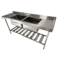 Pia 1.90x55 2 cuba centro - Inox